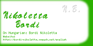 nikoletta bordi business card